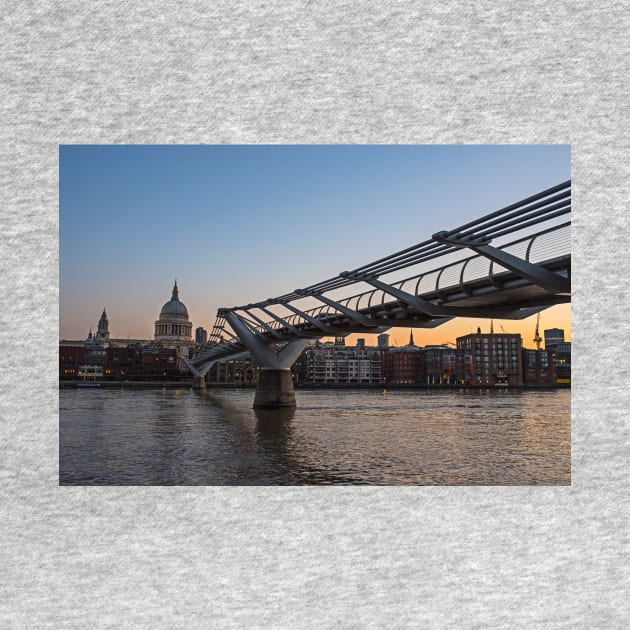 Thames River Sunrise Millennium Bridge London UK United Kingdom by WayneOxfordPh